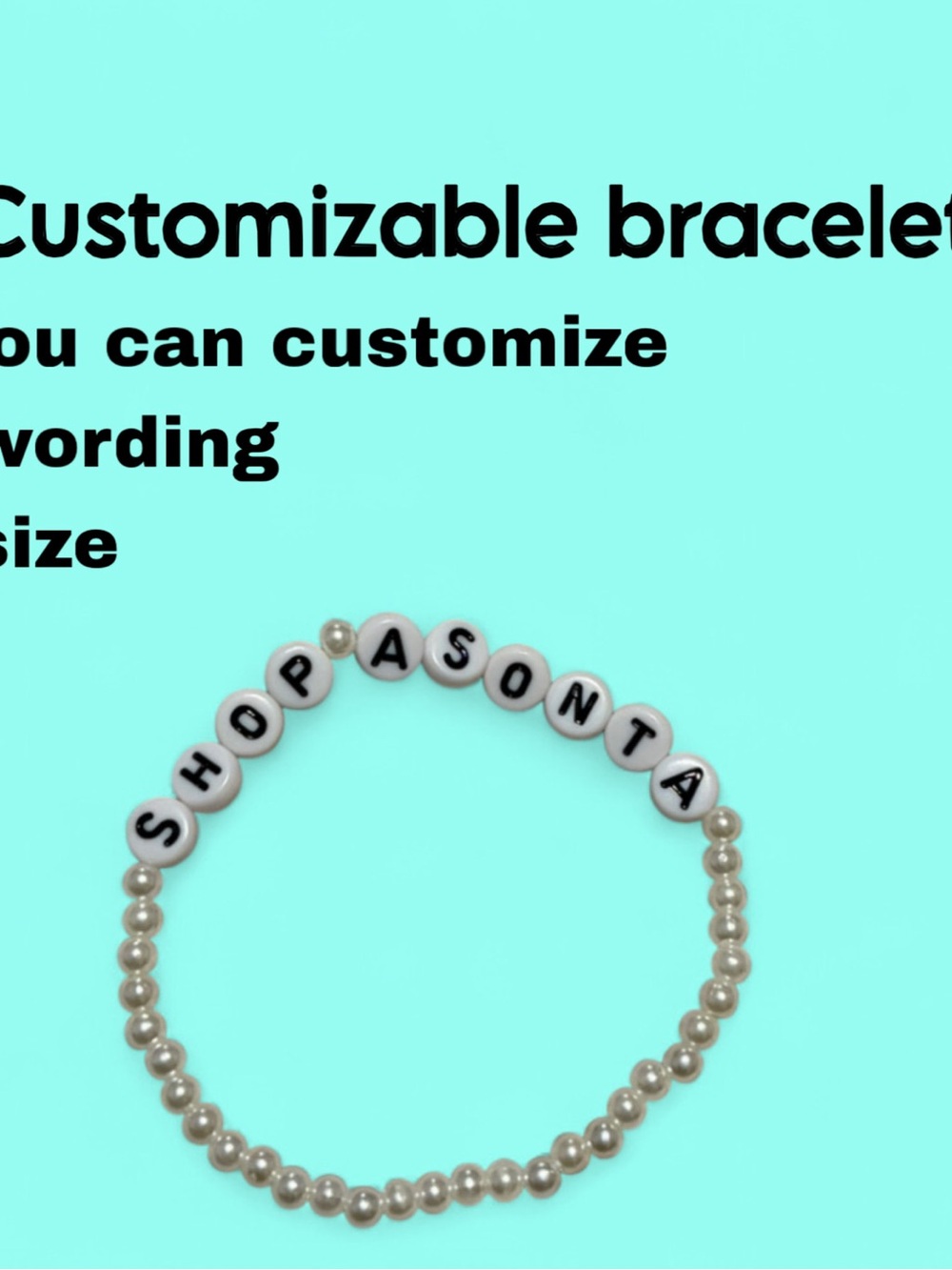 Customizable White Pearl Letter Bracelet - Personalized Jewelry
